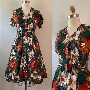 Vintage Floral 80s dress